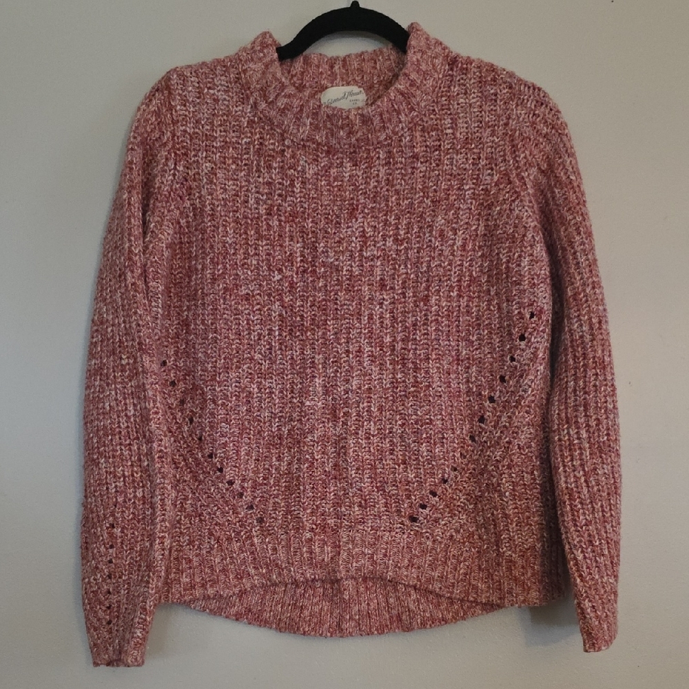 High-Low Pink And Red Sweater